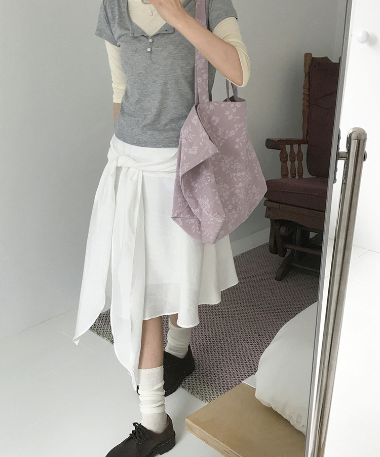 フラワーキャンバストートバッグ LIGHT PURPLE