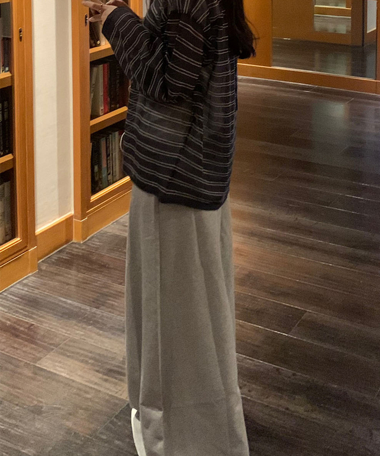 ストラップロングマキシスカート GRAY