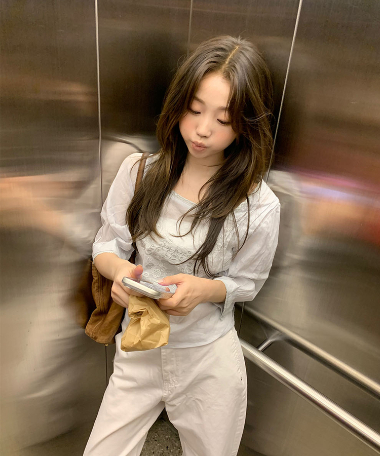 ベーシックストレートコットンパンツ WHITE