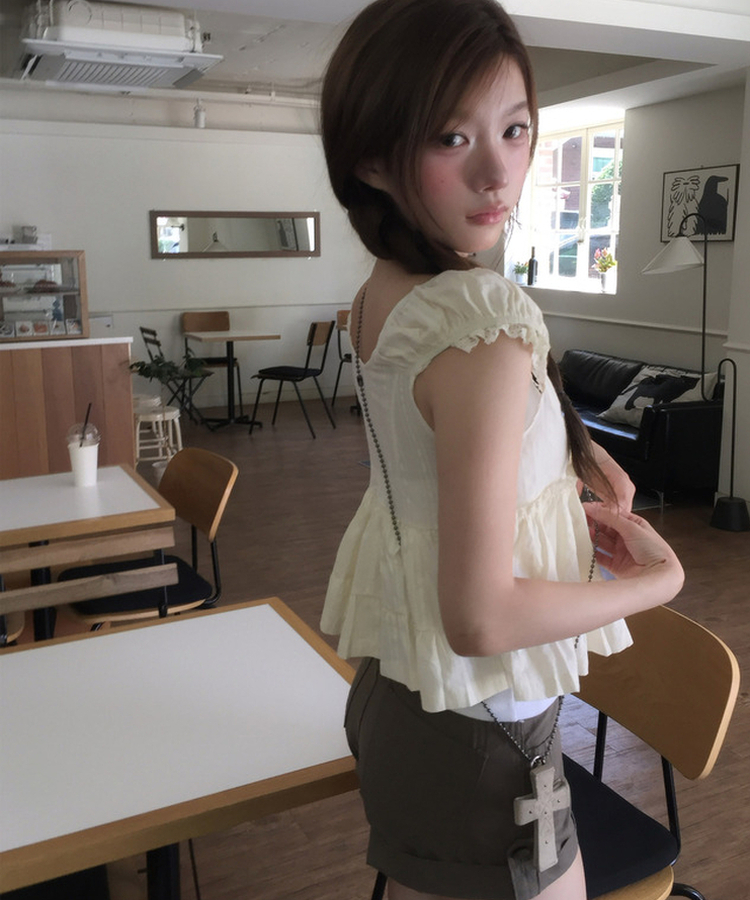 ヴィンテージロールアップショートパンツ KHAKI