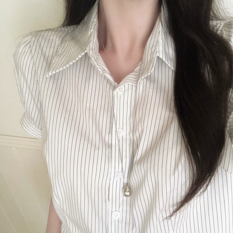 ストライプ半袖シャツ WHITE