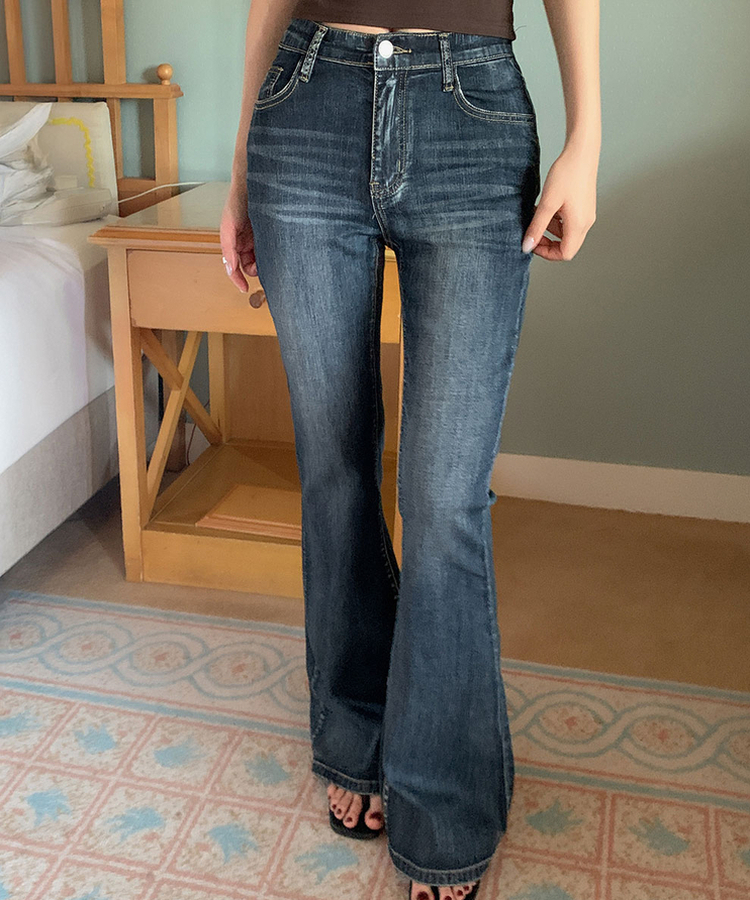 【丈別】ローライズブーツカットデニムパンツ VINTAGE DEEP