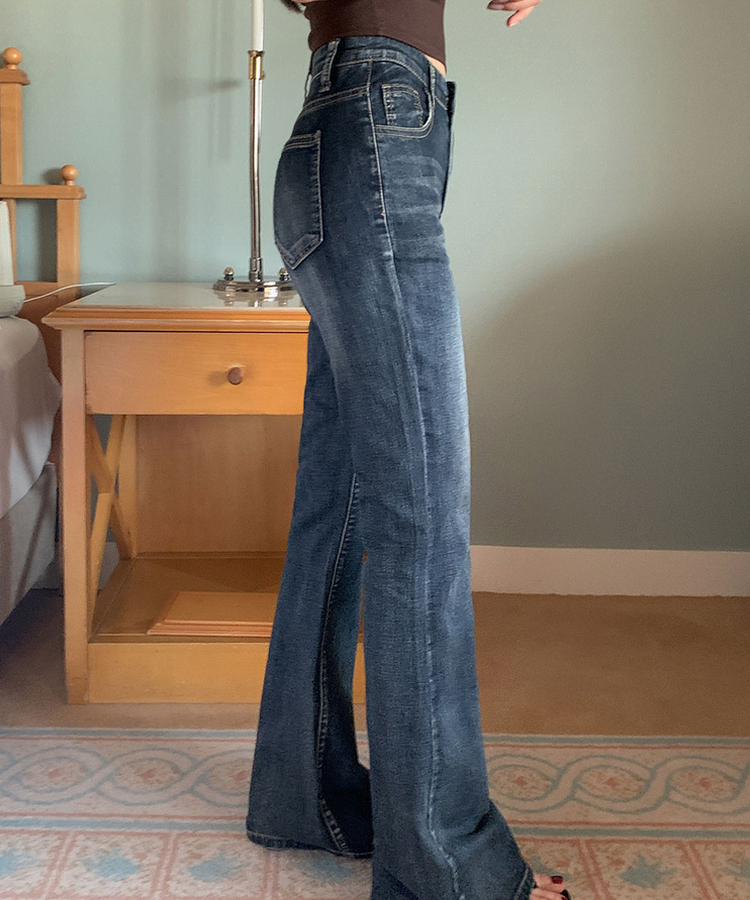 【丈別】ローライズブーツカットデニムパンツ VINTAGE DEEP