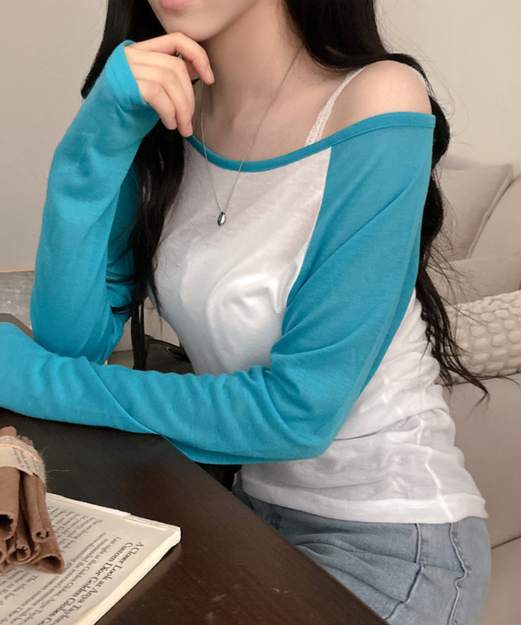 シアーラグランルーズ長袖Tシャツ(5color) AQUA