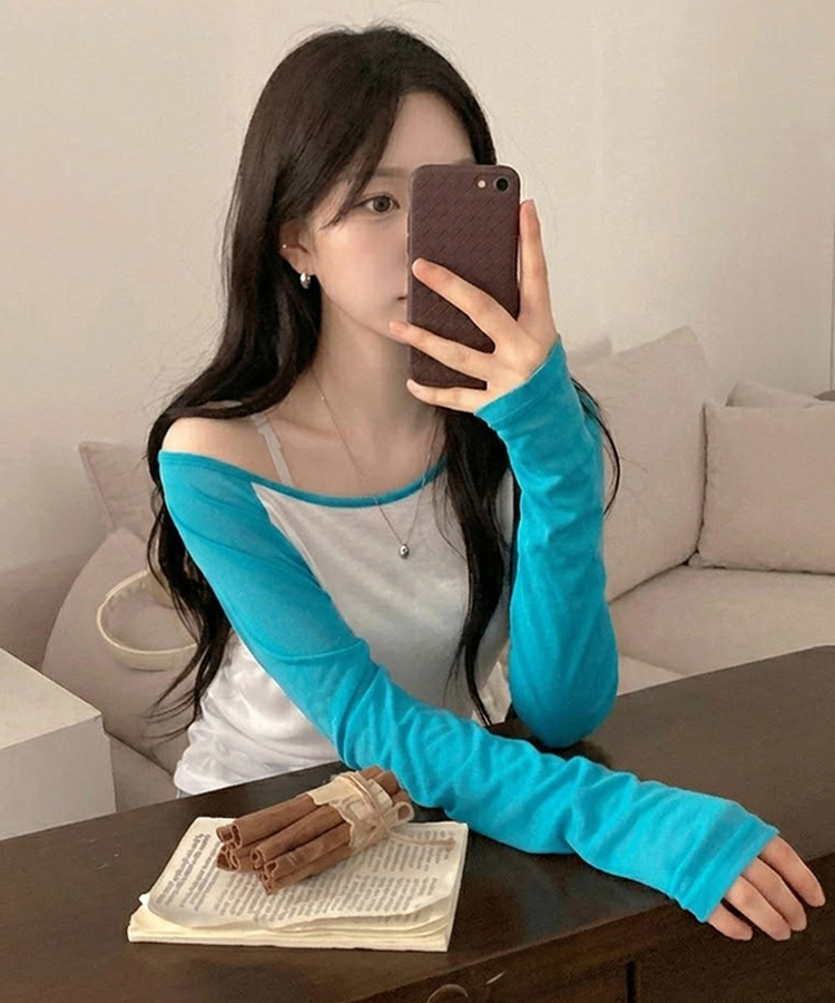 シアーラグランルーズ長袖Tシャツ(5color) AQUA