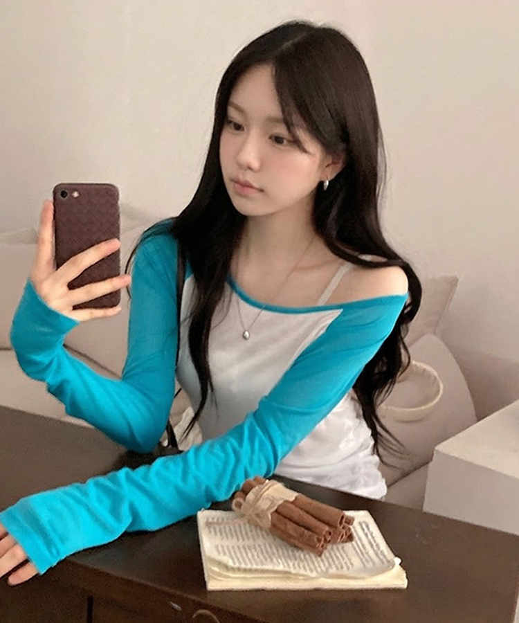 シアーラグランルーズ長袖Tシャツ(5color) AQUA