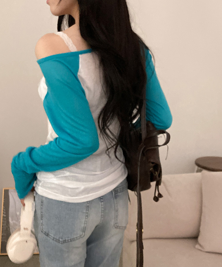 シアーラグランルーズ長袖Tシャツ(5color) AQUA