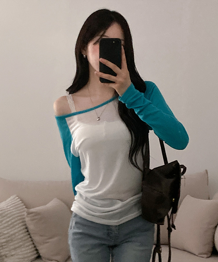 シアーラグランルーズ長袖Tシャツ(5color) AQUA