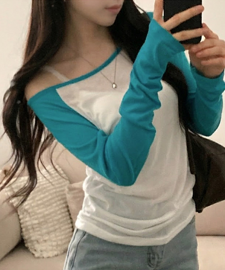 シアーラグランルーズ長袖Tシャツ(5color) AQUA