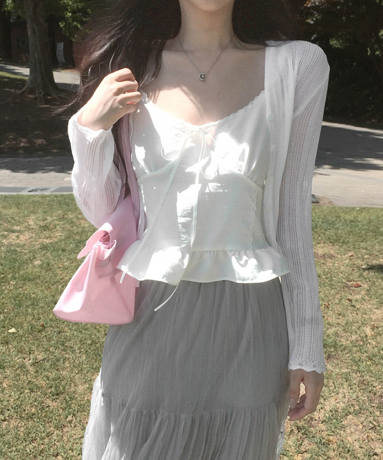 メッシュカーディガン(5color) IVORY