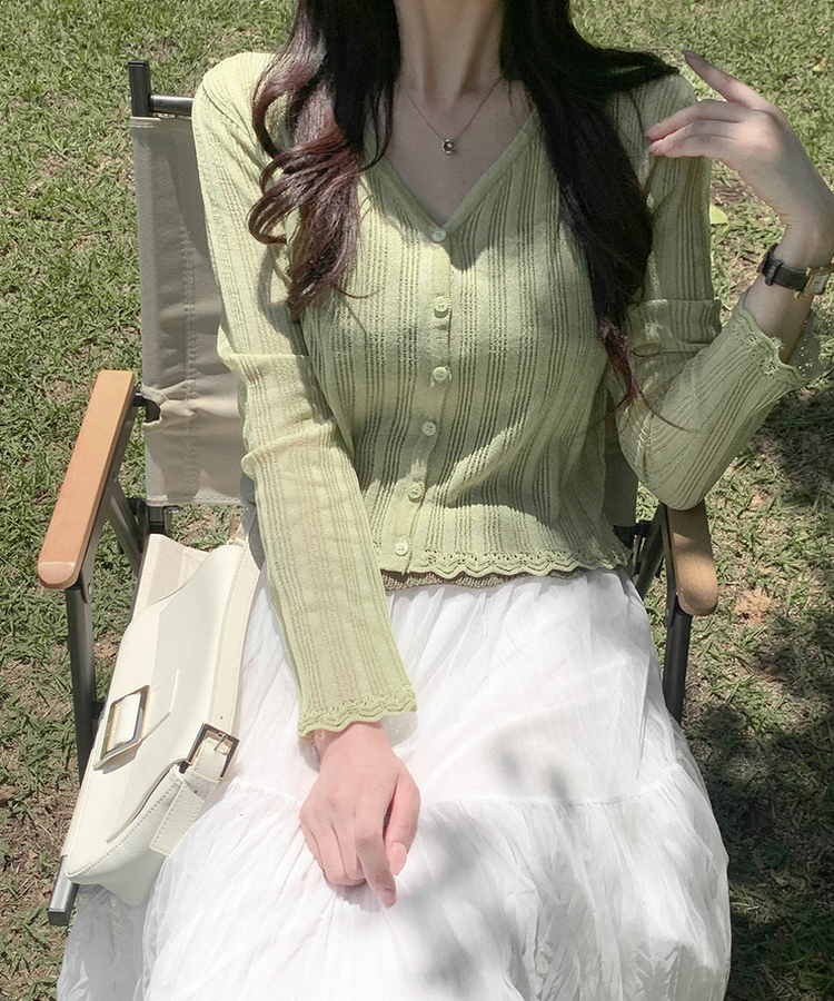 メッシュカーディガン(5color) OLIVE