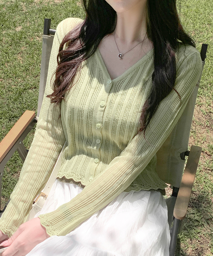 メッシュカーディガン(5color) OLIVE