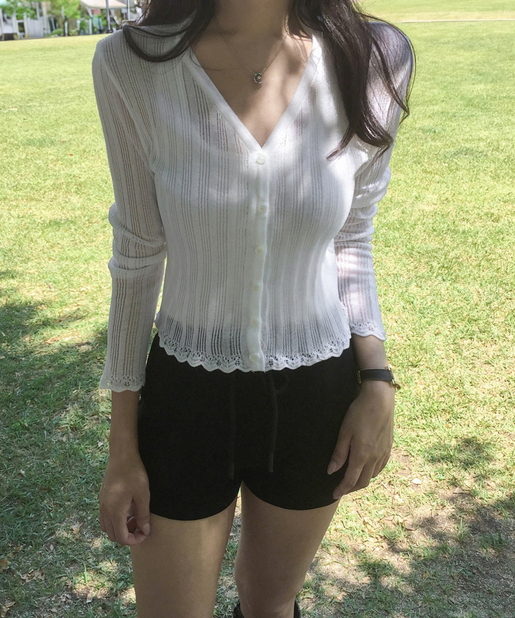 メッシュカーディガン(5color) IVORY