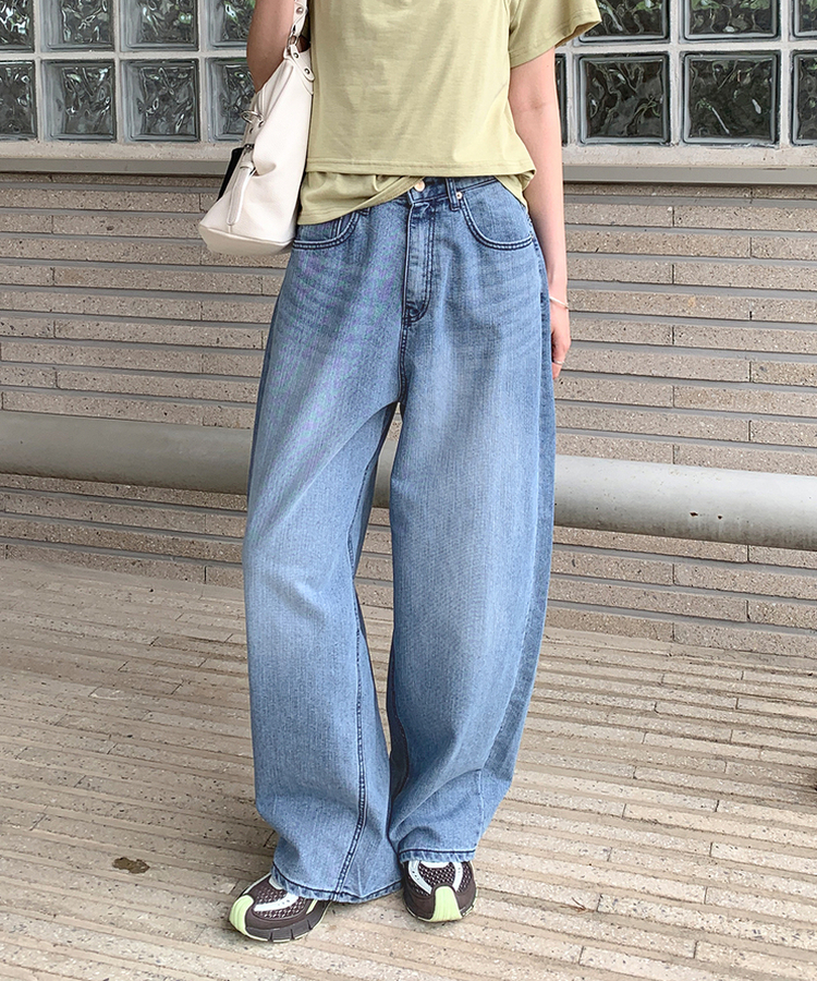 カーブバルーンワイドデニムパンツ DEEP DENIM