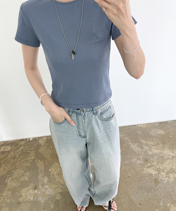 カーブバルーンワイドデニムパンツ LIGHT DENIM