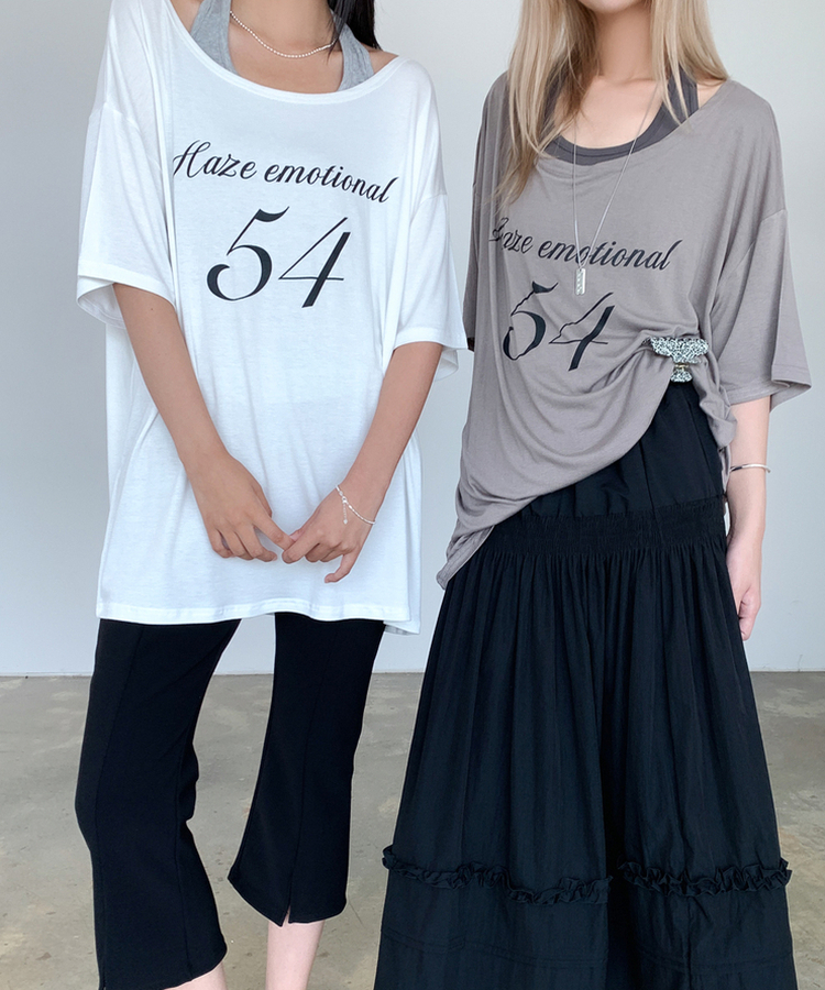 オフショルダーレタリングTシャツ(6color) IVORY