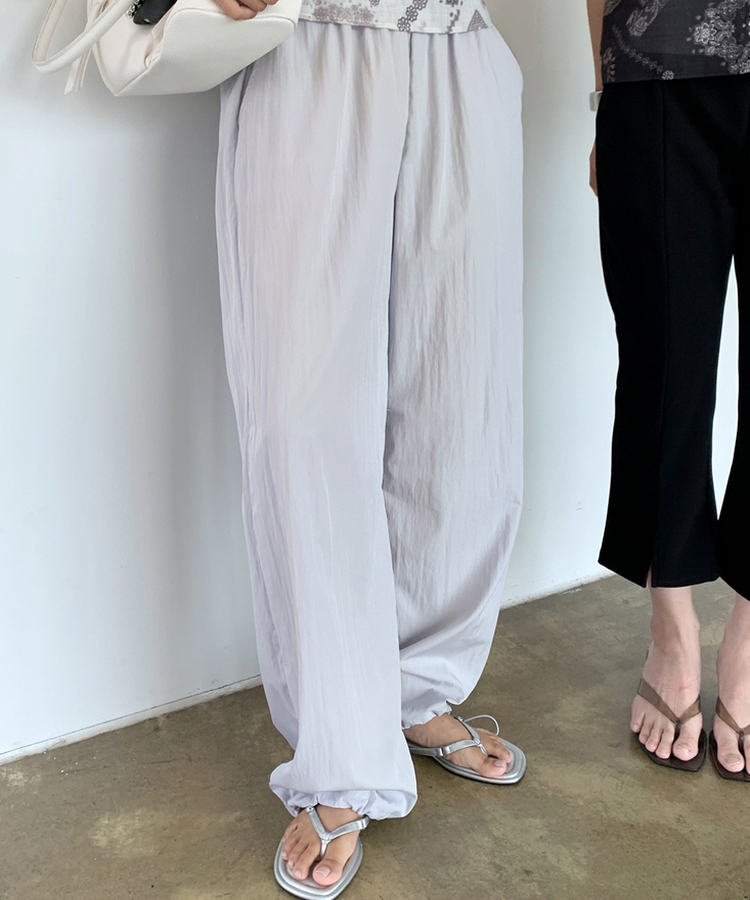 ストリングウエストゴムパンツ GREY