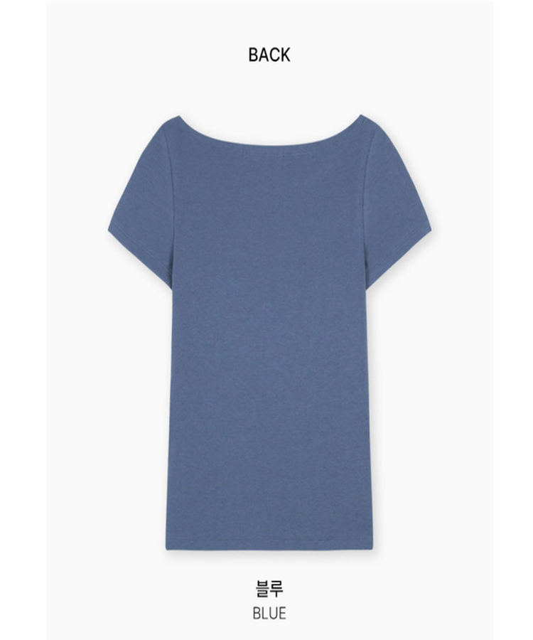 ボートネックリブスリム半袖Tシャツ