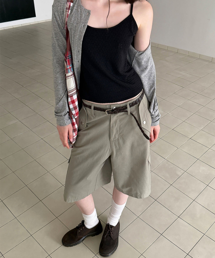 カーゴバミューダパンツ KHAKI GRAY