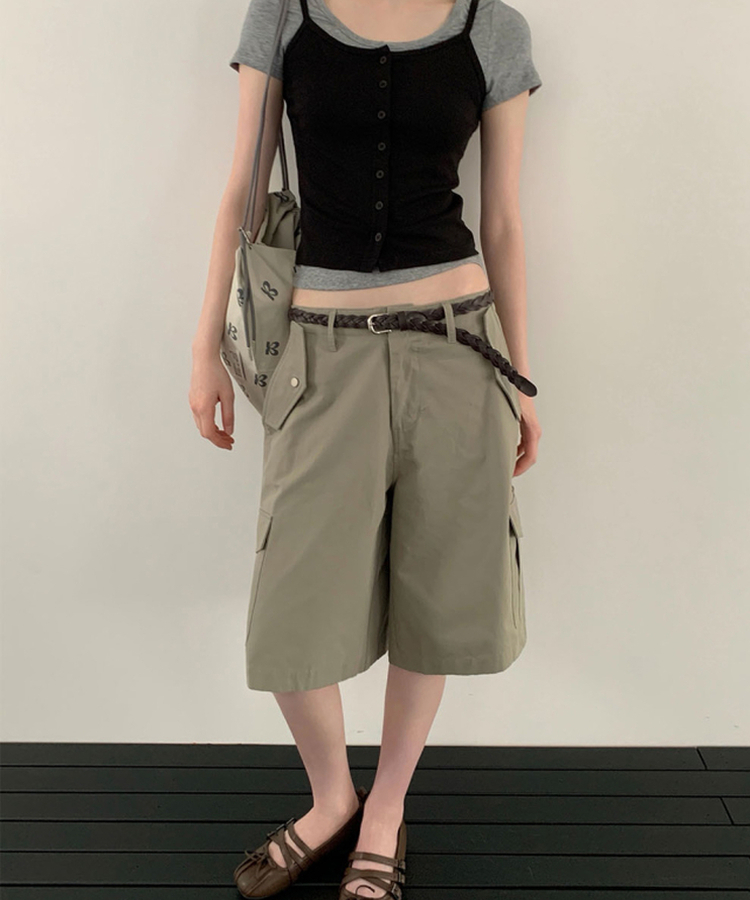 カーゴバミューダパンツ KHAKI GRAY