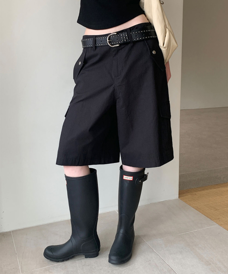 カーゴバミューダパンツ BLACK