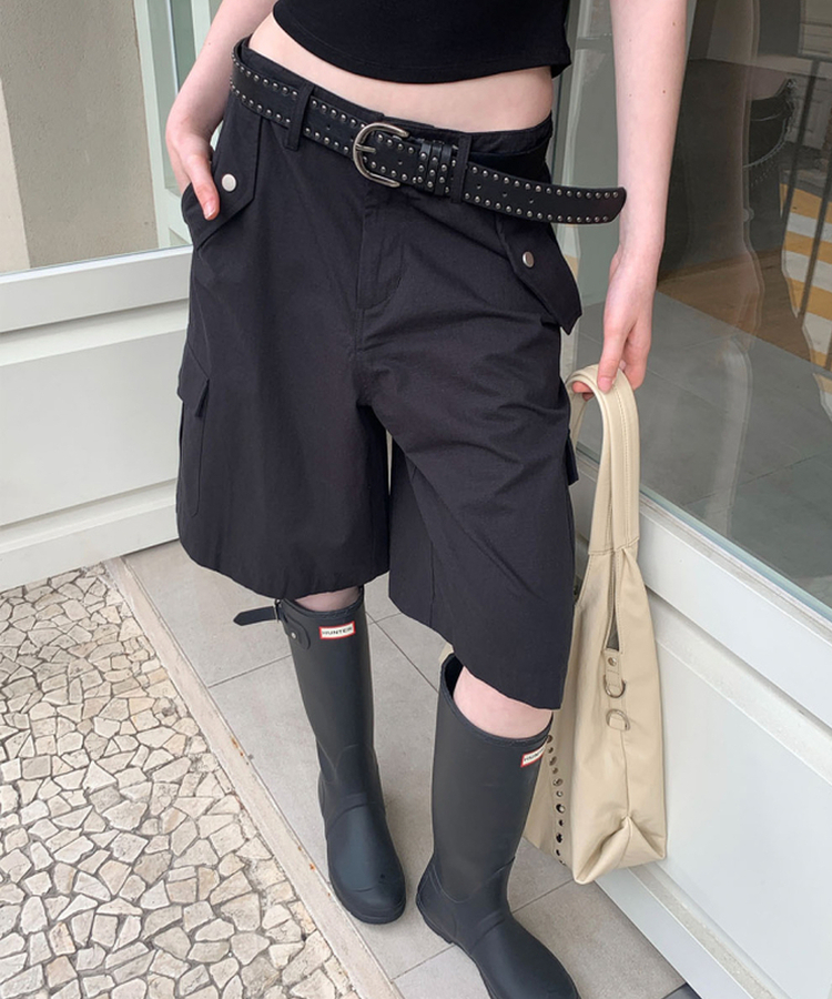 カーゴバミューダパンツ BLACK