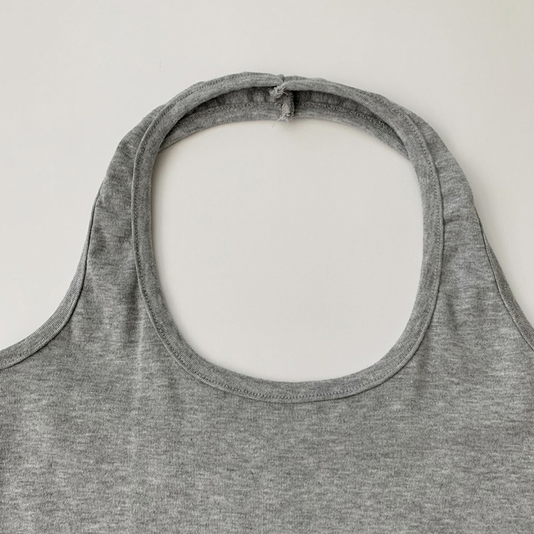 【SET】ボートネック半袖Tシャツ ホルターネックキャミ