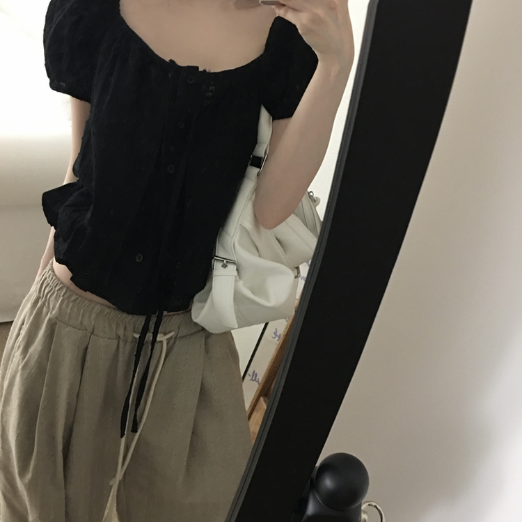 レイヤードブラウス BLACK