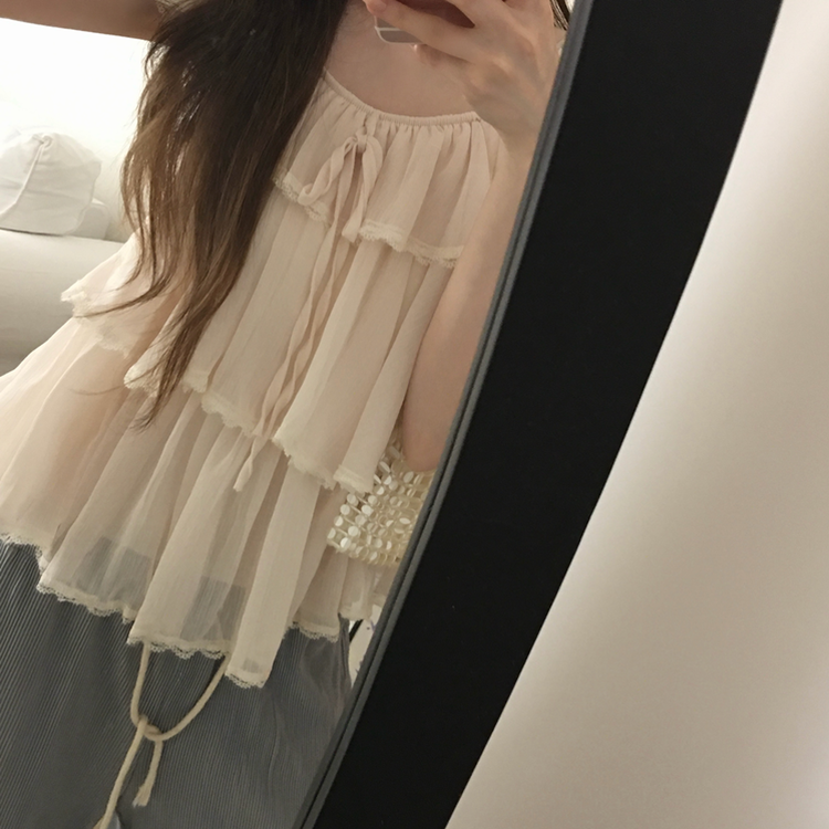 レースティアードキャミソールブラウス BEIGE