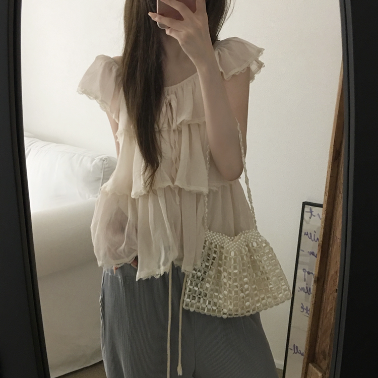 レースティアードキャミソールブラウス BEIGE