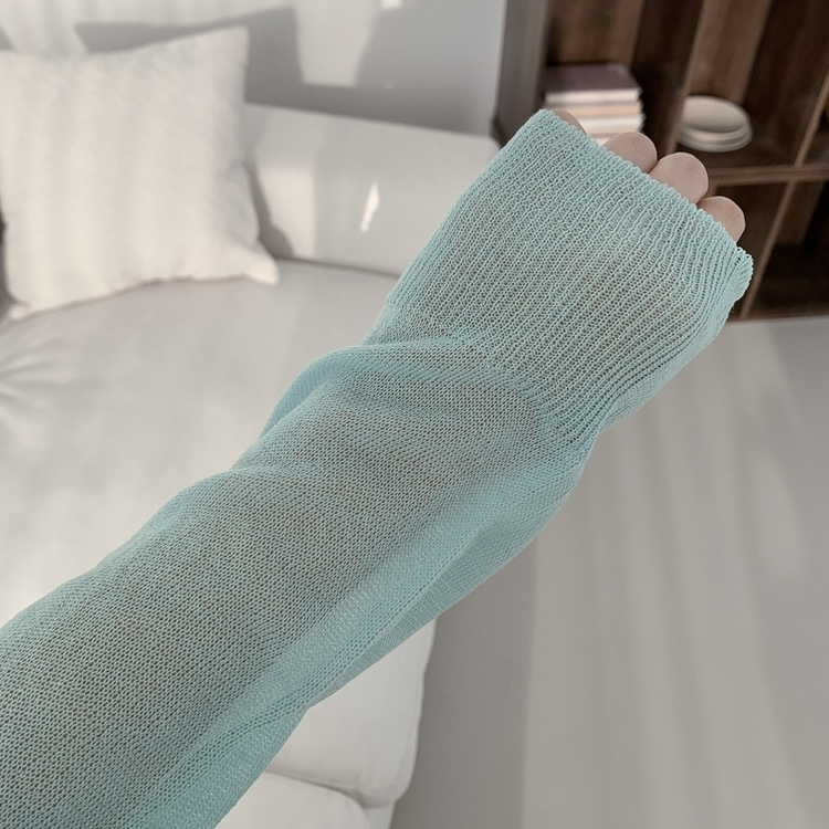 シアーVネック長袖ニットカーディガン(8color) SKY BLUE