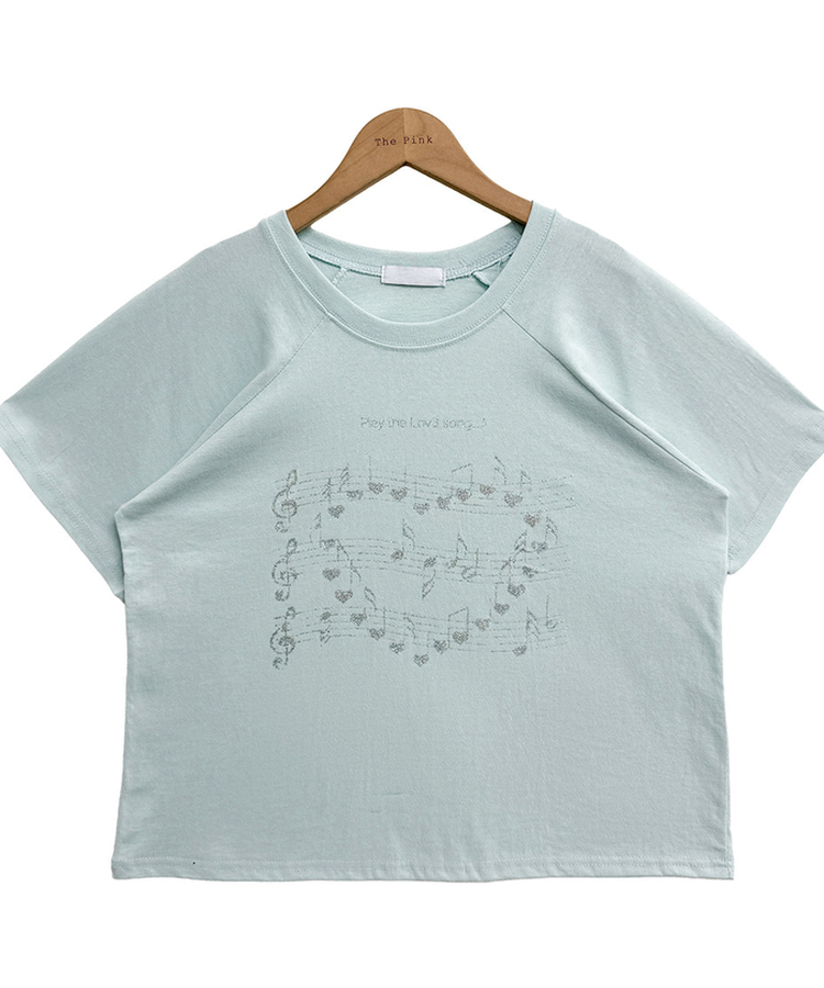 グリッターレタリング半袖Tシャツ