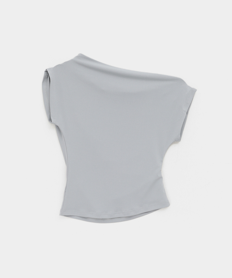 シャーリングオフショルダー半袖Tシャツ