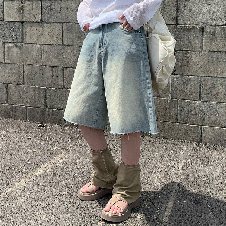 デニムバミューダワイドパンツ LIGHT DENIM