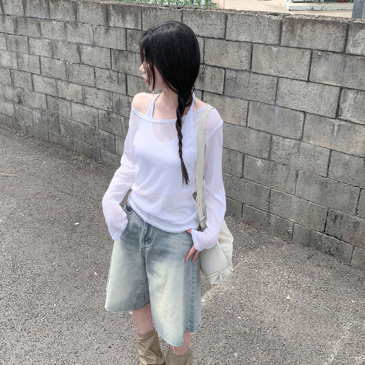 デニムバミューダワイドパンツ LIGHT DENIM