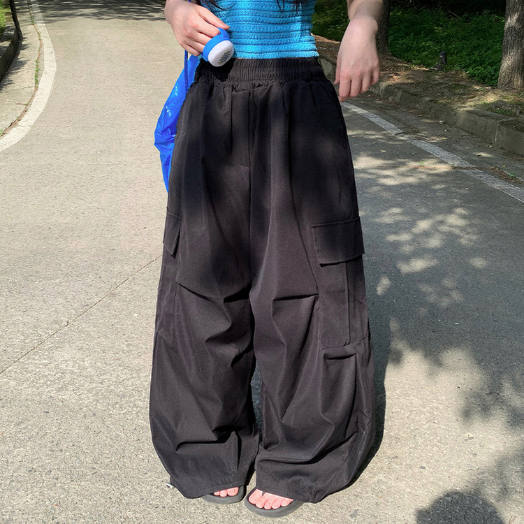 カーゴワイドナイロントレーニングパンツ BLACK