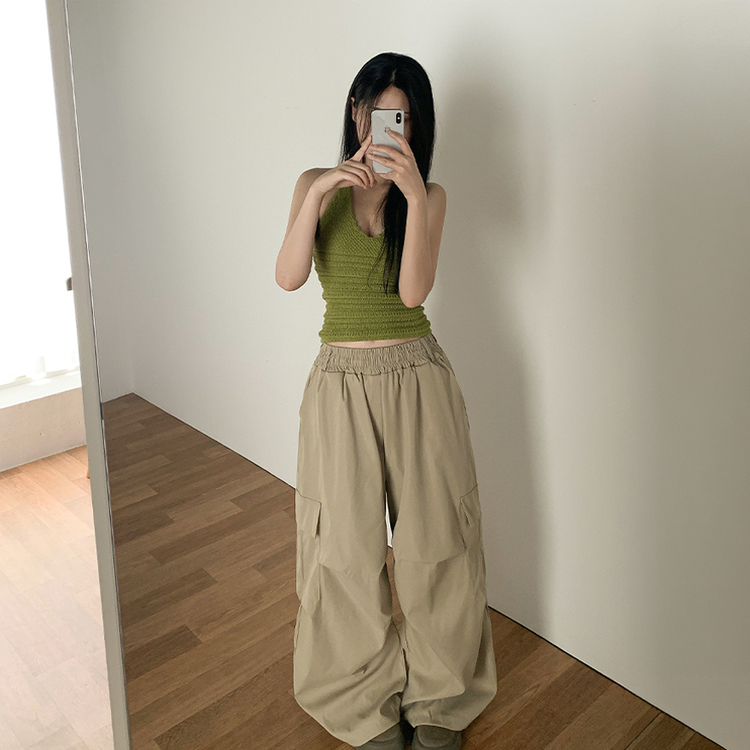ホルターネックニットキャミソール KHAKI