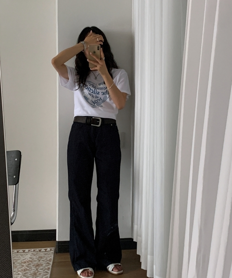 ベーシックレタリング半袖Tシャツ IVORY