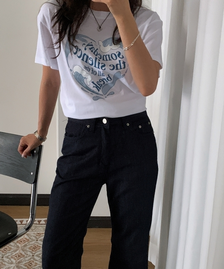 ベーシックレタリング半袖Tシャツ IVORY