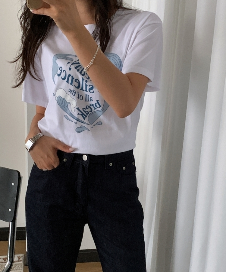 ベーシックレタリング半袖Tシャツ IVORY