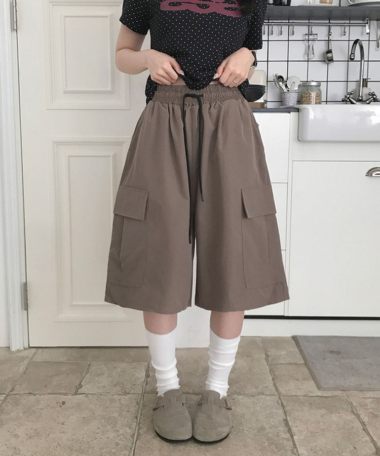 クールタッチカーゴポケットバミューダパンツ DEEP BEIGE