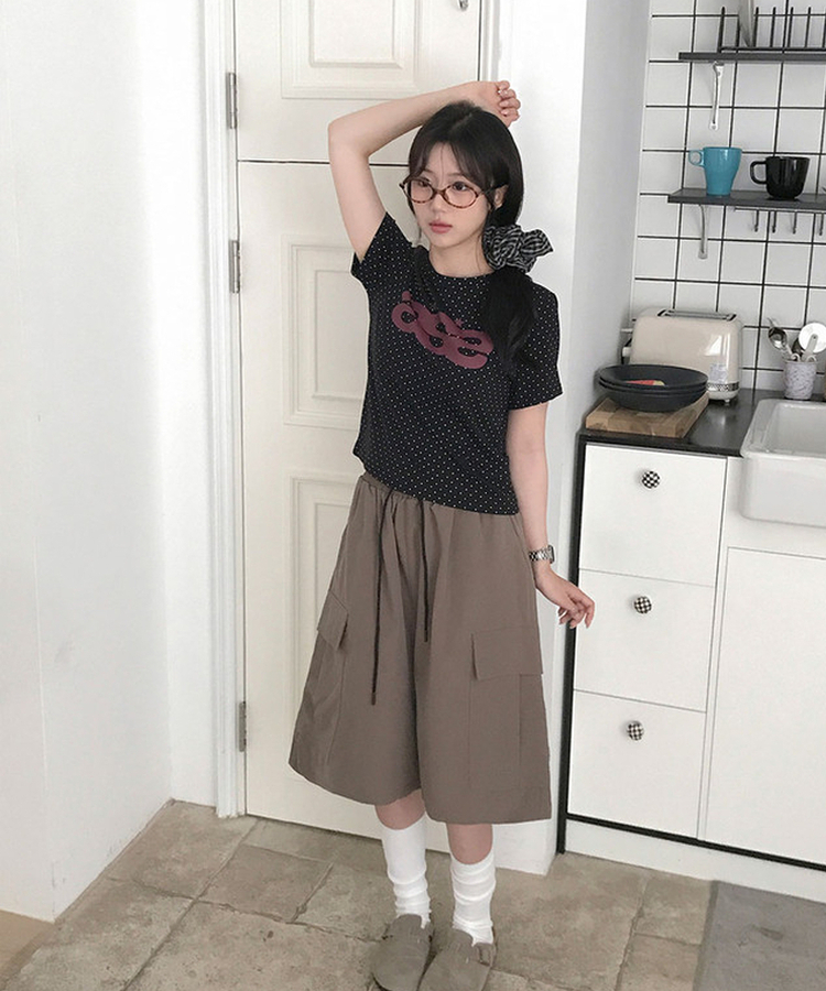 クールタッチカーゴポケットバミューダパンツ DEEP BEIGE
