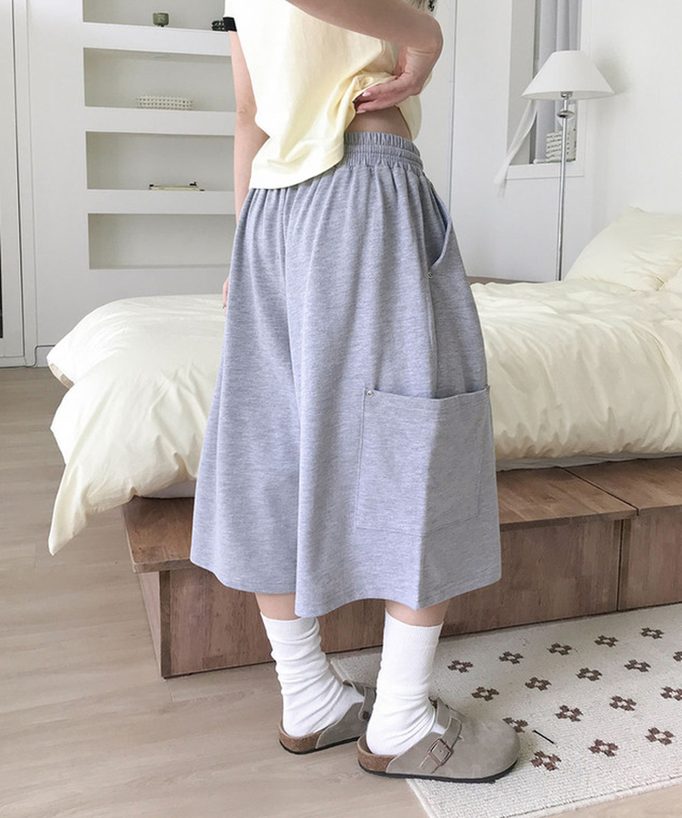 カーゴポケット6分丈バミューダパンツ MELANGE