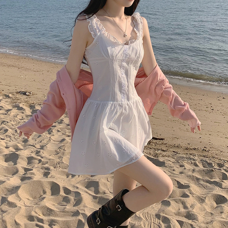 レースキャミソールワンピース WHITE