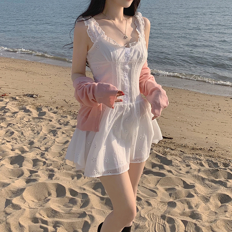 レースキャミソールワンピース WHITE
