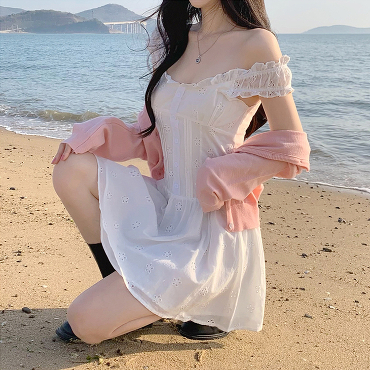 レースキャミソールワンピース WHITE