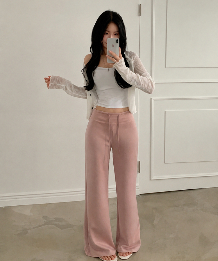 【丈別】セミブーツカットトレーニングパンツ(6color) PINK