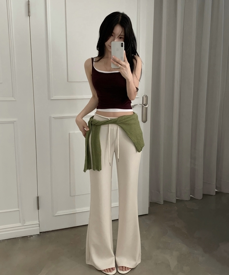 【丈別】セミブーツカットトレーニングパンツ(6color) CREAM