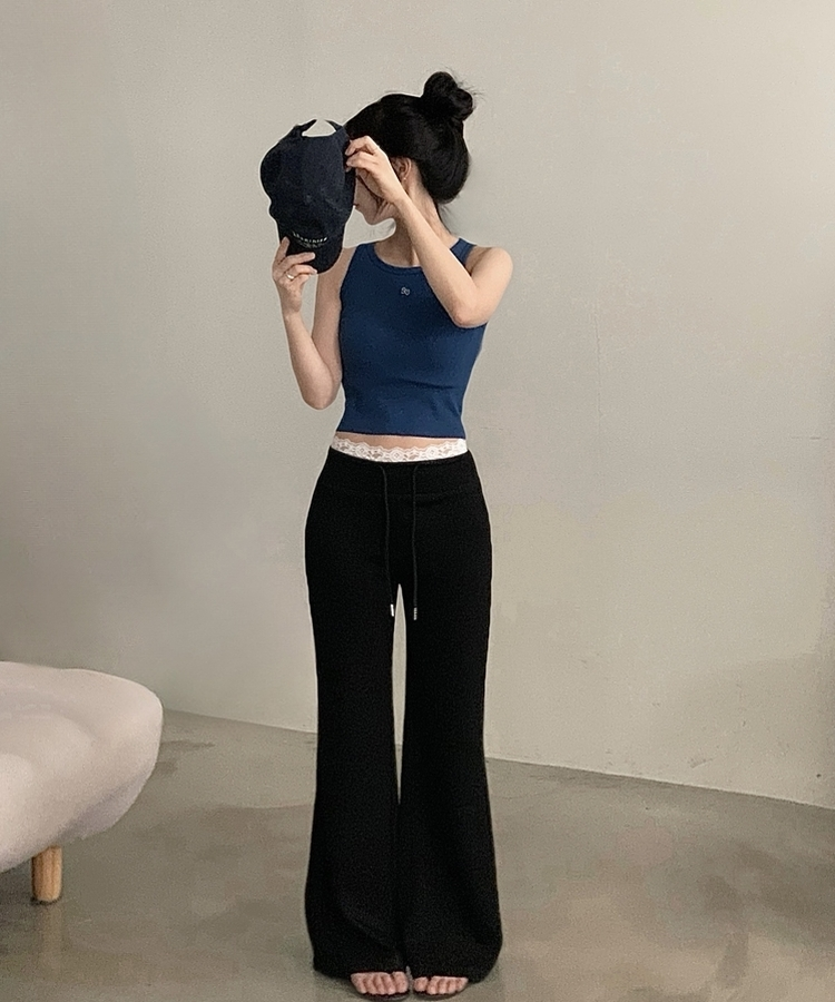 【丈別】セミブーツカットトレーニングパンツ(6color) BLACK