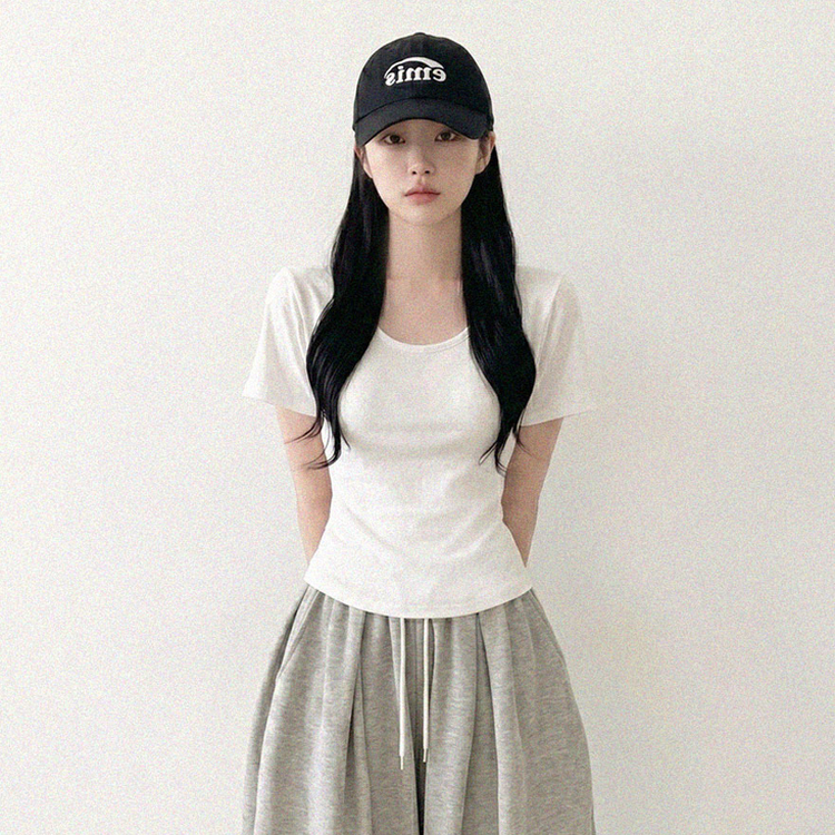 クロップ半袖Tシャツ(5color) IVORY